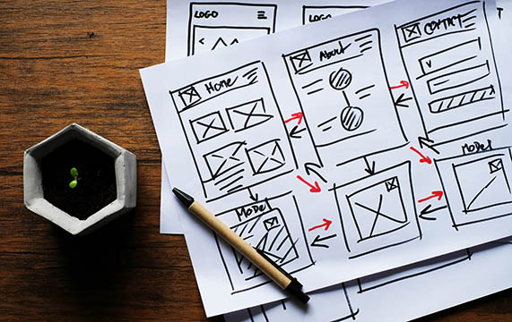 Website Creative planning application developer draft sketch dra
